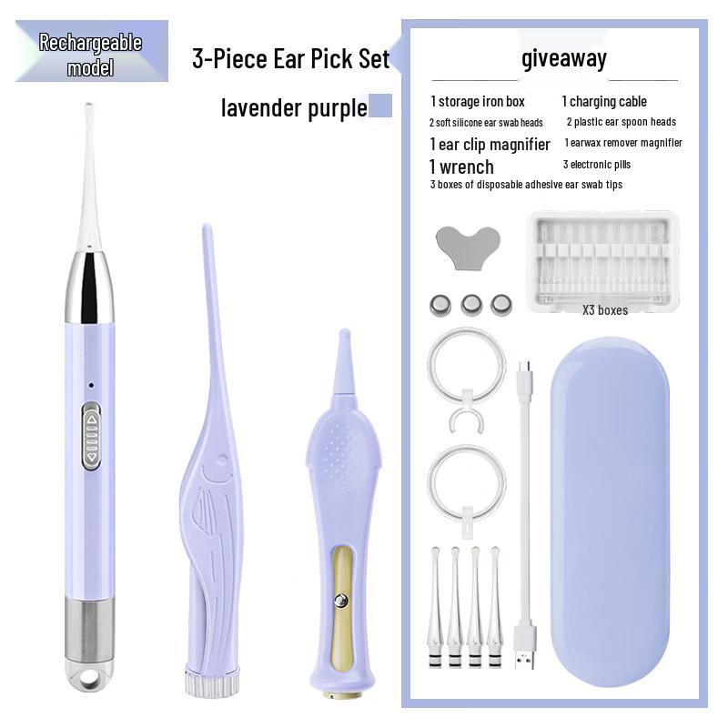 Kids Rechargeable Luminous Ear Pick Set