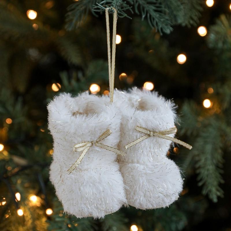 Plush Christmas Boot Ornament Soft Festival Tree Hanging Decors For Holiday Party Gift