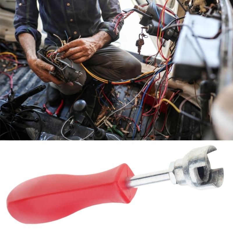 Universal Brake Spring Compressor Tool with Plastic Handle Brake Shoe Installer Tool 145mm for Car Drum Brake Repair