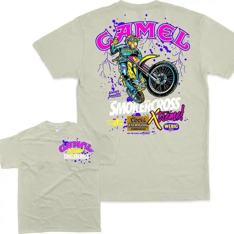 

Vintage sports Graphic Men s T-Shirt Camel Motosport Crewneck Sweater Camel Motorsport Supercross Extreme Graphic Oversized Tee S