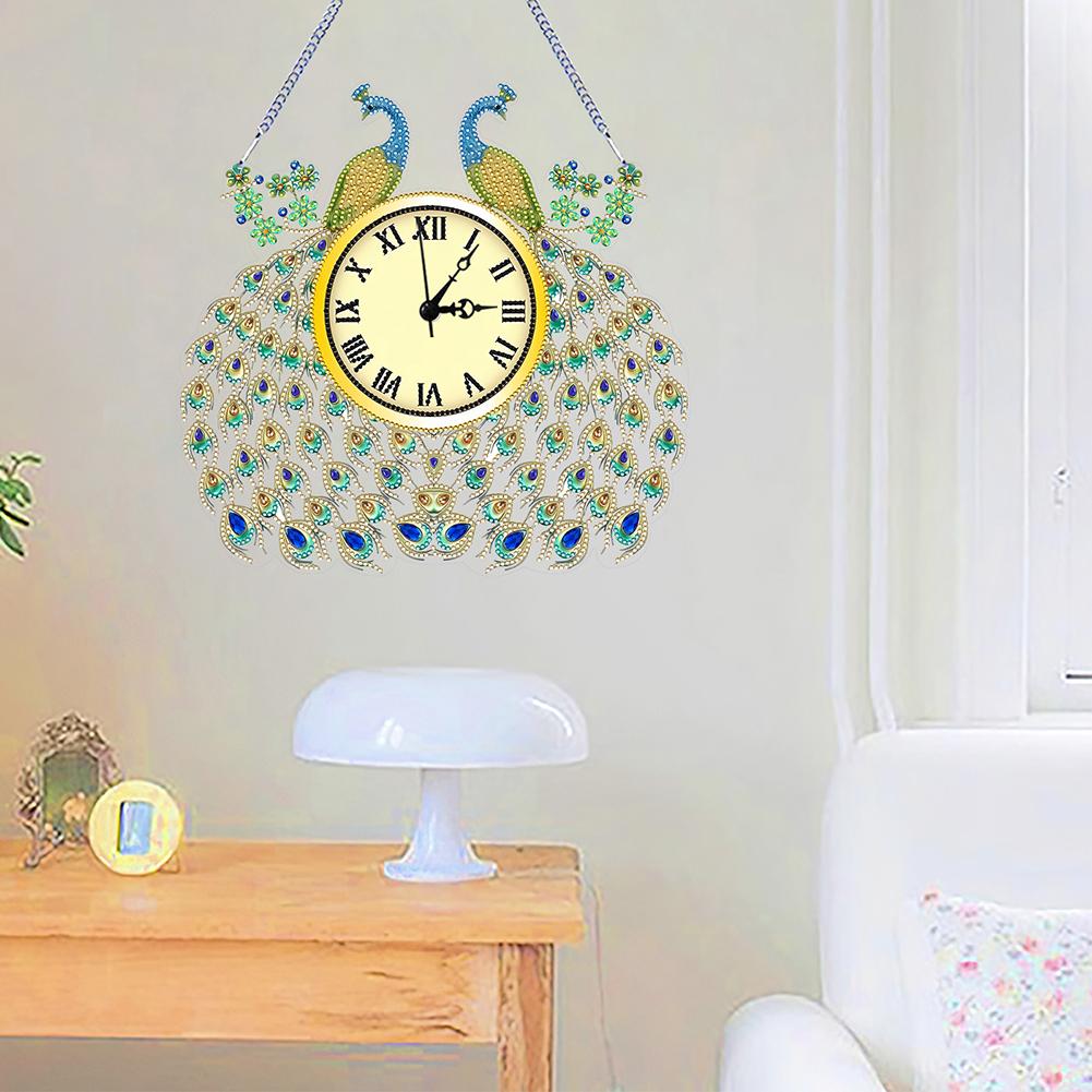 Diamond Art Wall Clock Hanging Pendant Diamond Painting Clock Diamond Art Clock Ornaments Kit Handmade Living Room Decoration