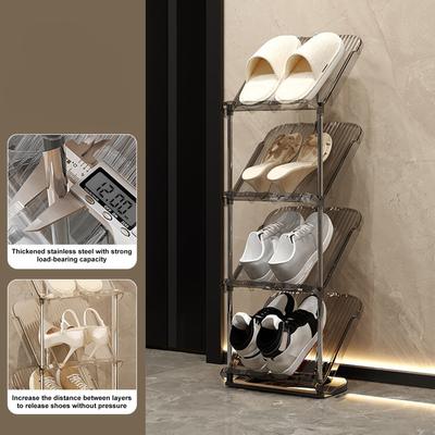 1 Set Stackable Shoe Racks Save Space Entry-level Multi-layer Plastic Living Room Cabinet Furniture Shoe Organizer Storage Shelf
