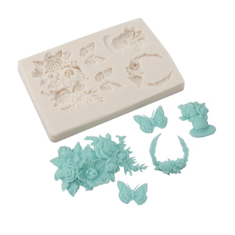 Flower Butterflies Silicone Chocolate Mould Cake Decorating Baking Accessories