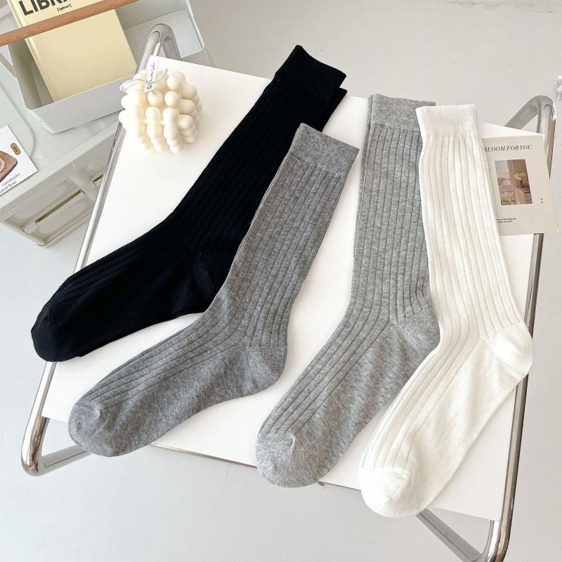 Wind Vertical Socks Summer Thin Tide Gray Catwalk Stacking Socks Stockings Ballet Medium Tube