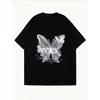 White Oversized T-Shirt With Butterfly Print For Casual Wear