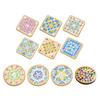DIY Glass Mosaic Tile Coaster Set Mixed Color Mosaic Kit with Wooden Coaster Kids Adults Handmade Mosaic Crafts Coaster with Accessories