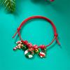 Fashion Simple Handwoven Braided Christmas Bracelets for Women Enamel Metal Xmas Tree Santa Claus Adjustable Bracelet Jewelry