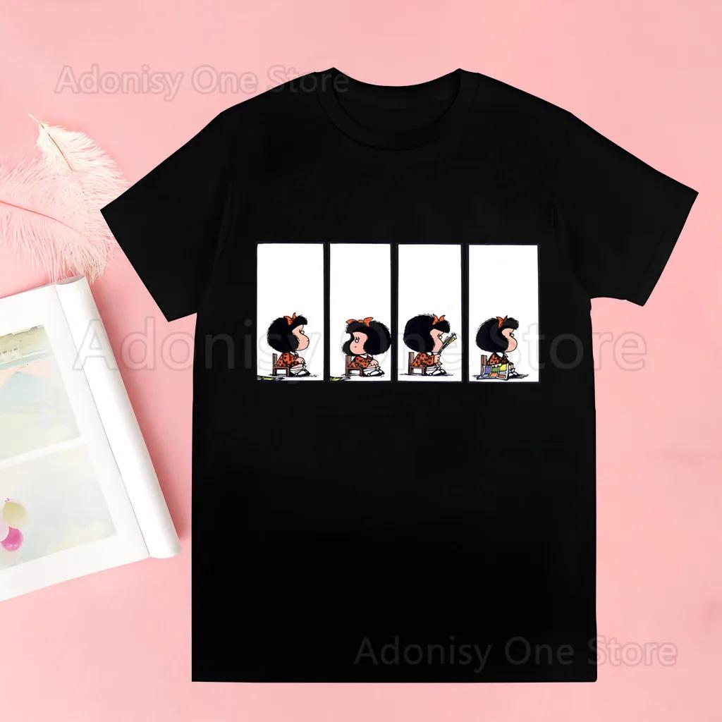 Mafalda Comic Ulzzang Cartoon Kawaii Men Harajuku Tops Summer Tops Graphic Tees Men Kawaii T-shirt Clothes boysT Shirt