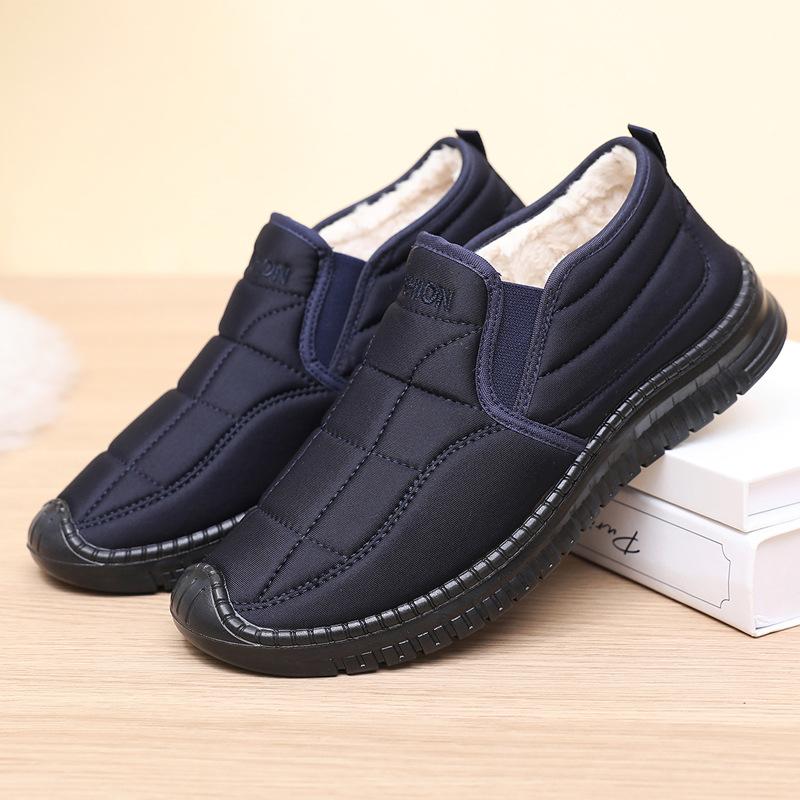 

Мужские хлопковые ботинки зимние новые бархатные утолщенные теплые сноубутсы средней высоты ботинки папы 46