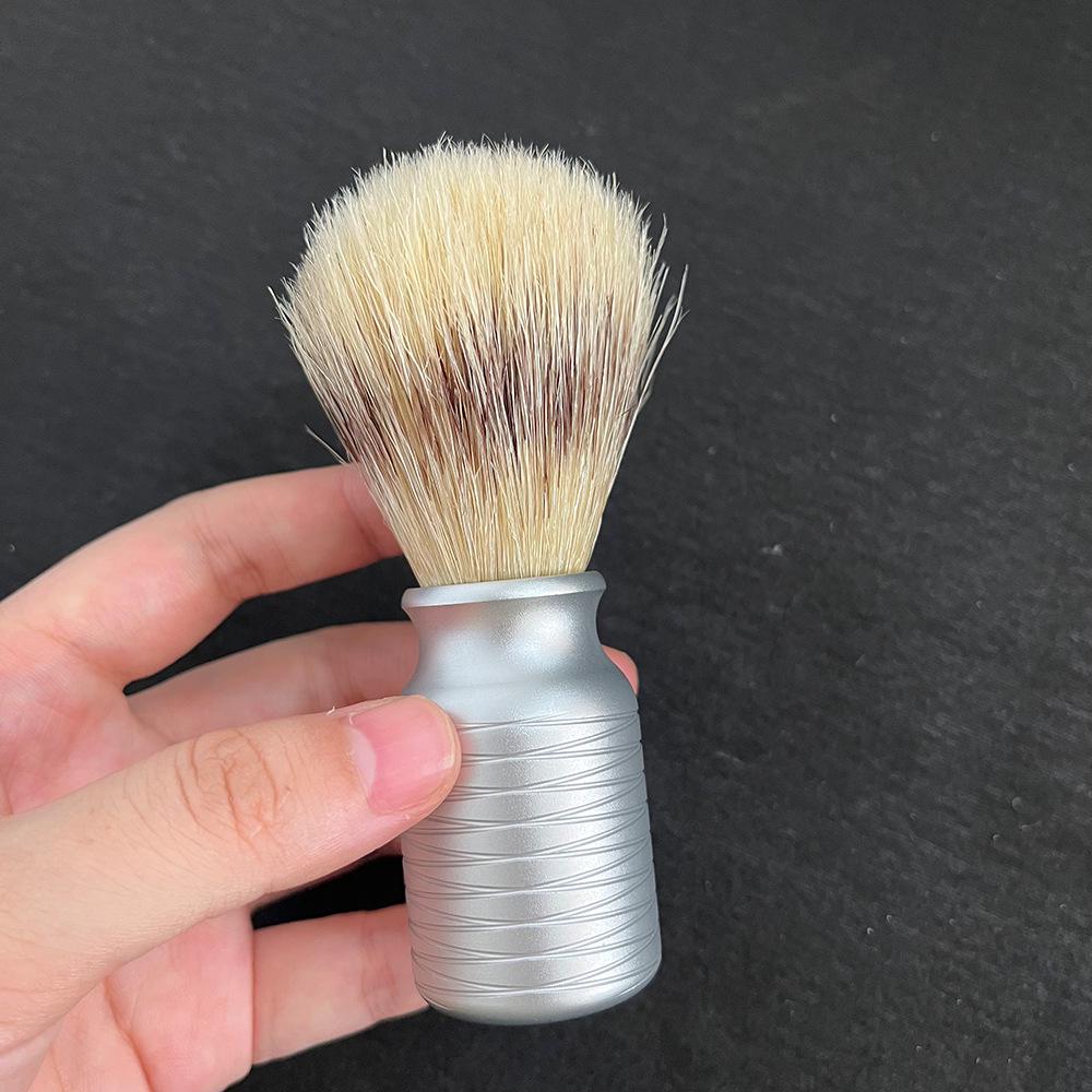 Men's Traditional Shaving Brush: Soft Bristle Nylon & Badger Hair for Beard.