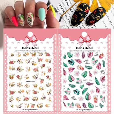 Blume Blatt Dünne Selbstklebende Nagel Aufkleber Decals Nail art Design Nagel Dekoration