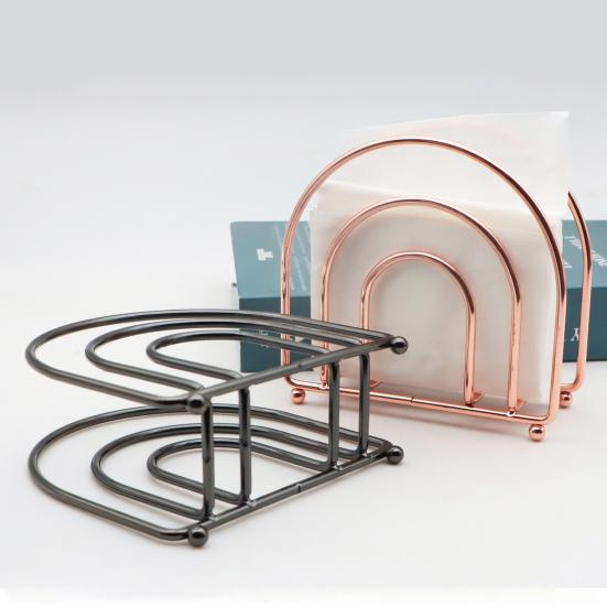 Tissue Holder Modern Iron Art Napkin Holder Space-Saving Vertical Paper Towel Holder for Kitchen Dining Table