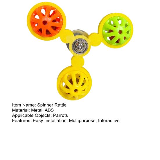 Birds Spinner Rattle Toy Interactive Spinner Parrot Toy Wheel Chewing Exercise Cockatiel Birdcage Enrichment Toy