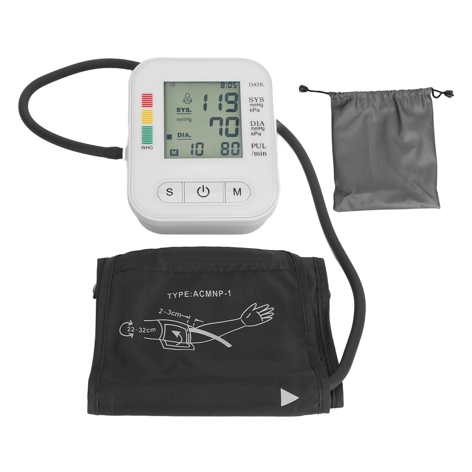 

Upper Arm Blood Pressure Monitor Large LCD Display Highly Accurate Pulse Rate Monitor with Arm Cuff Without Broadcast