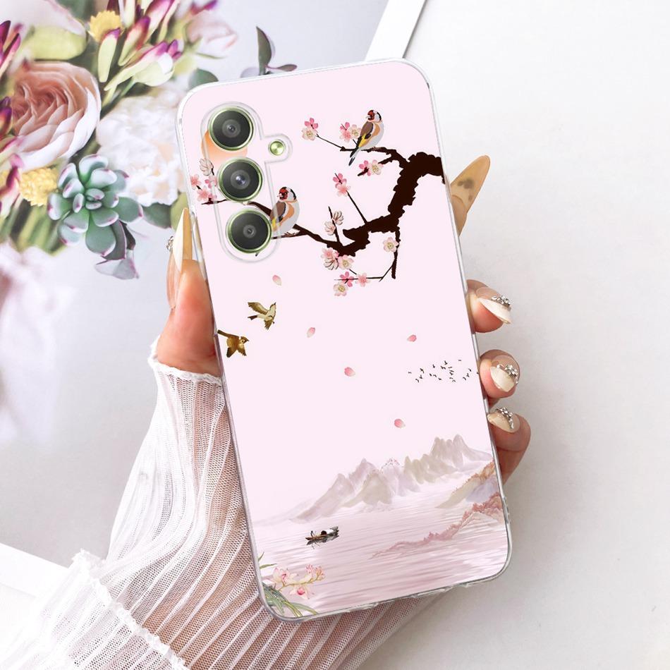 For Samsung Galaxy A54 Cute Flower Butterfly Cat Painted Case For Samsung A54 5G SM-A546B Soft Silicone TPU Phone Cases