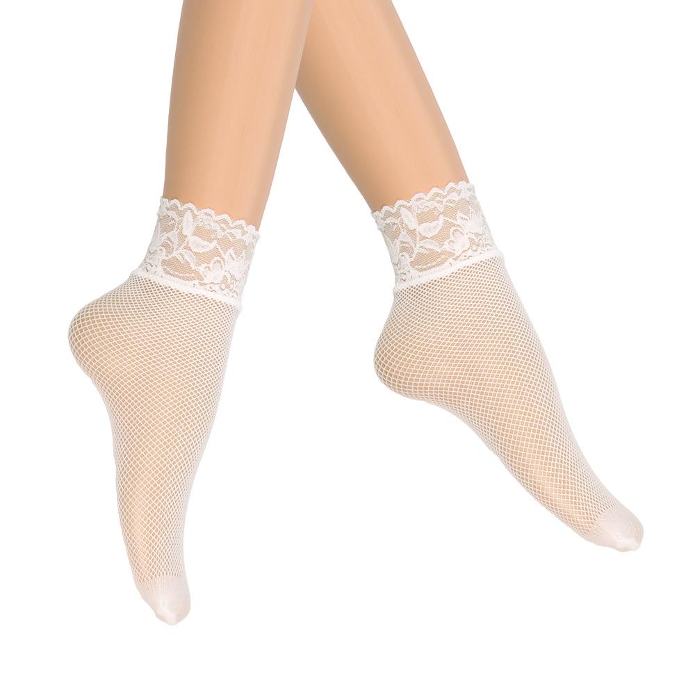 Chaussettes d'été en dentelle résille Perle Noire - Respirantes, Invisibles Grandes Tailles