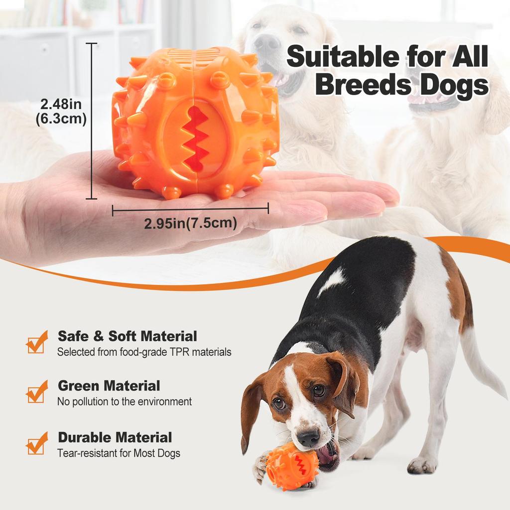 Interactive Dog Teething Ball - Bite-Resistant Toy for Self-Play, Dental Cleaning, and Boredom Relief