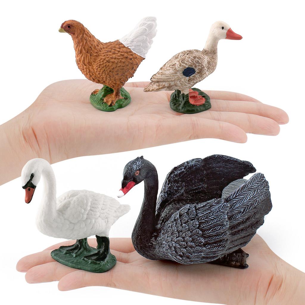 Simulation Mute Swan Black Swan Hen Duck Farm Poultry Chicken Duck Goose Decorative Model Static Ornament