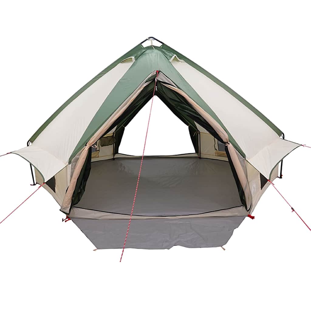 Teepee Tent for 6 Persons Green and White 431 x 366 x 185 cm