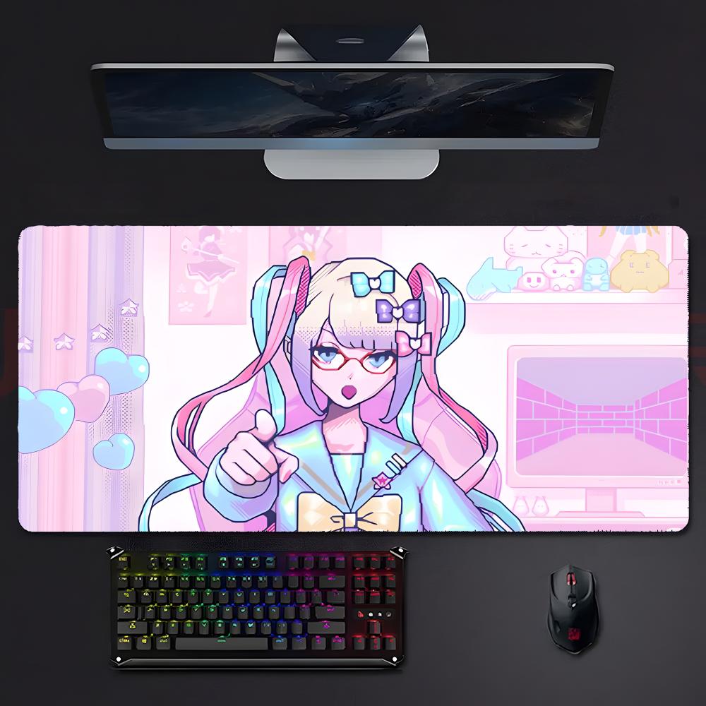 Cute Dark Game Nneedy Girl Overload Mouse Pad Large Gaming Mousepad With Stitched Edges Thickened Desk Mat Pc