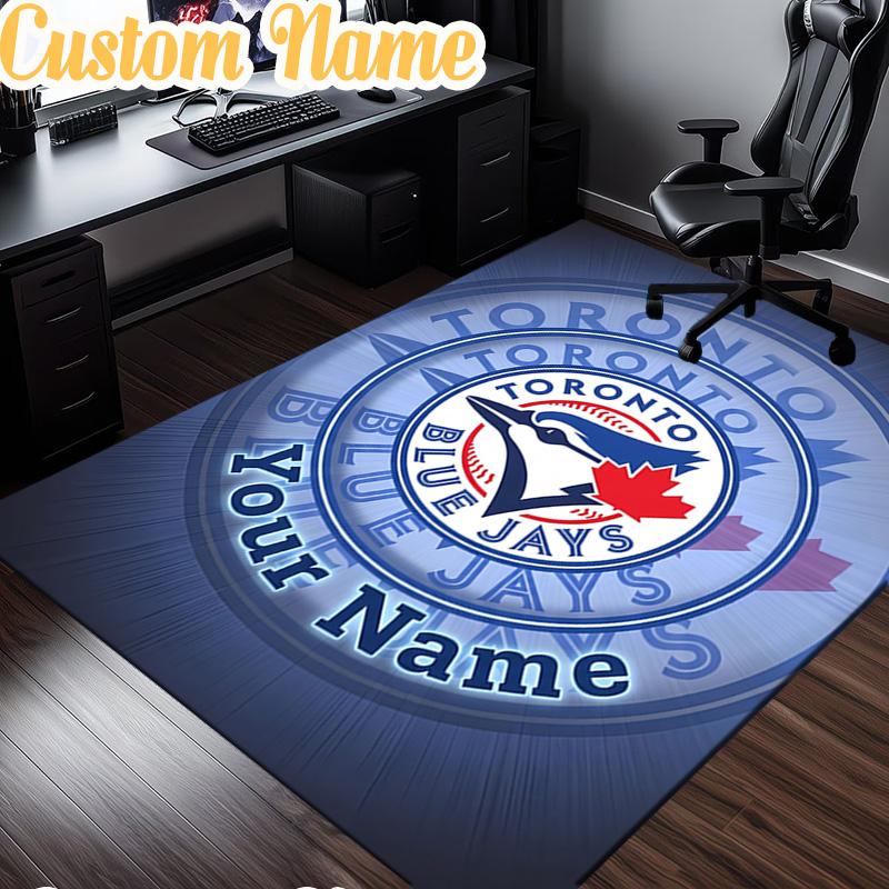Custom Name Toronto Jays Rug, Office Rug, Chair Rug, Carpet for Living Rooms, Doormat Game Rug Home Decor Christmas Gifts