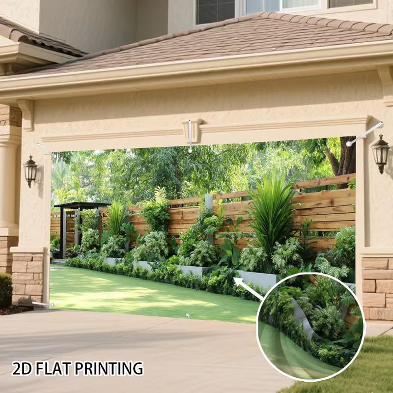 2D Wooden Fence Greenery Background Cloth for Photo Booth & Party Decor