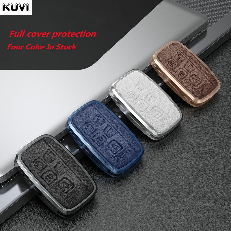 Leather Car Metal Key Case Cover For Land Rover Range Rover Sport Evoque Freelander For Jaguar Xf Xj Xe Xjl Xf Shell Accessories
