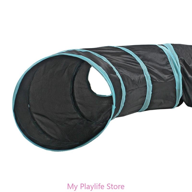 Collapsible Cat Tunnel Spring Tube 2 Holes S Shape Tunnels Toy Relieve Boredom for Indoor Kitten Rabbits Puppies