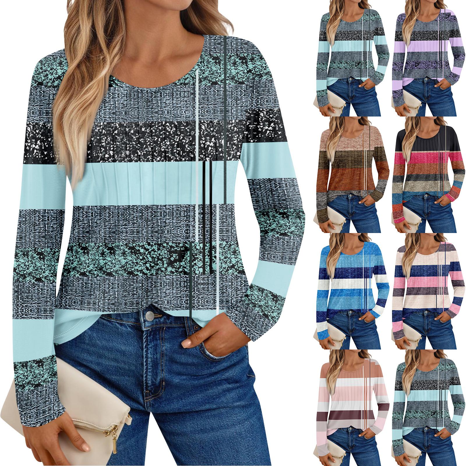 

Women s Long Sleeve Shirts Graphic Tees Casual Basic Tops Pullovers XL фіолетовий