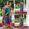 European-American Cotton Tie-Dye Beach Dress: Loose Robe & Bikini Cover-Up