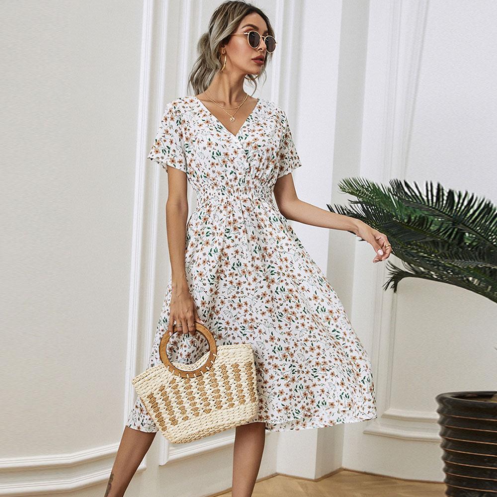 Letní sexy elegantní dámská móda oblečení dlouhé květinové šaty sukně streetwear