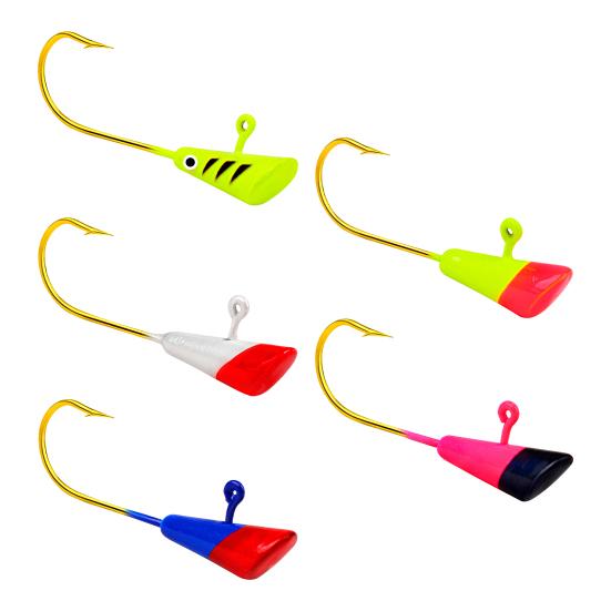 5Pcs/Set Jig Head Hook Sharp Bright Color Strong Penetration Saltwater Freshwater Universal Metal