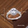 Princess Square Simulation Artificial Zircon Simple Sweet Lady Ring Wedding Proposal Round