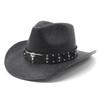 New Western Cowboy Hat Beach Hat Men's and Women's Panama Straw Hat Top Hat American High Top Cowboy Hat