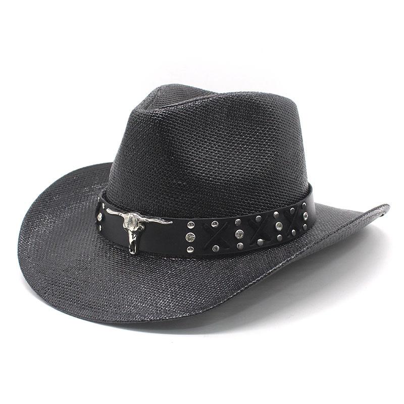 New Western Cowboy Hat Beach Hat Men's and Women's Panama Straw Hat Top Hat American High Top Cowboy Hat