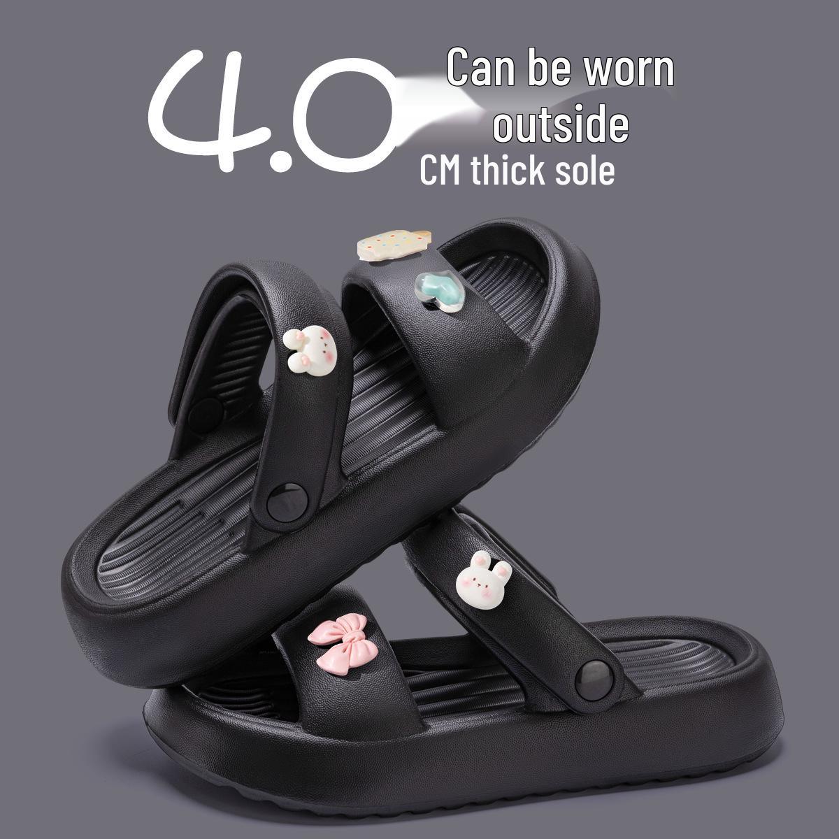 

Жіночі трендові сандалі та шльопанці на товстій підошві 2025 – Пляжний одяг, що збільшує зріст. 37-38 Standard