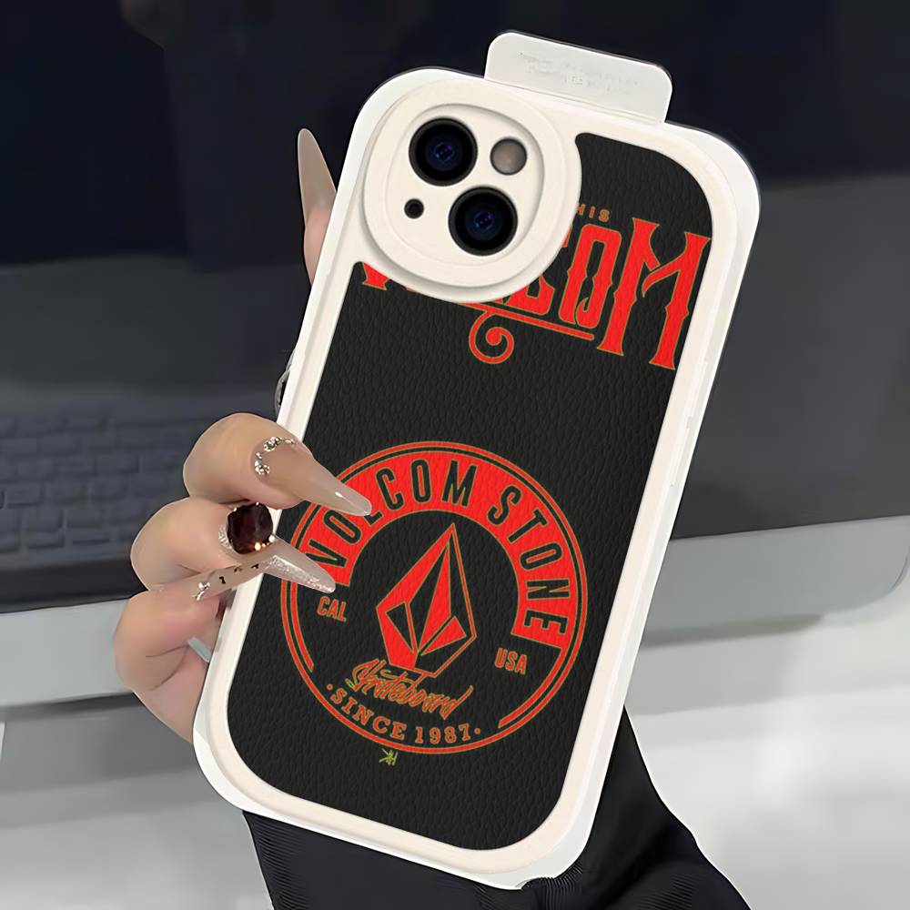 Well-known Skateboard V-VOLCOMs Brand Phone Cover For IPhone 11 12 13 14 15 16 Pro Max Mini Plus Soft Leather Case