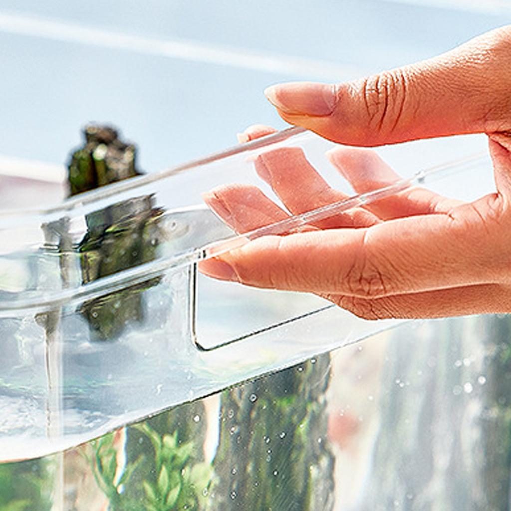 Frameless Clear Aquarium 360 Degree Visibility Decoration Clear Rimless Aquarium with Handle for Household