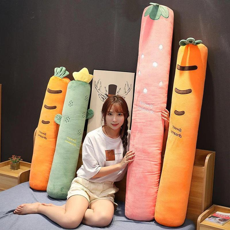 Cylindrical Pillowcase Cute Fruits Soft Long Pillow Case Neck Bolster Cushion Cover Sofa Backrest Home Decor Waist Cushion Cover
