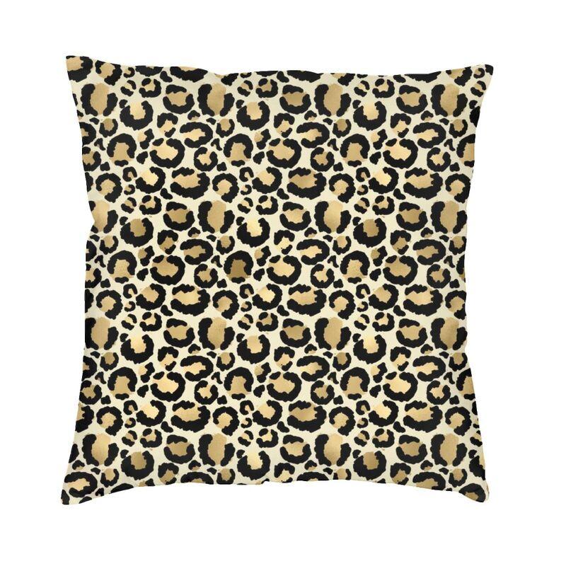 Custom Brown Leopard Print Pillow Case 40X40Cm Living Room Decoration Modern Animal Cheetah Skin Chair Cushion Square Pillowcase