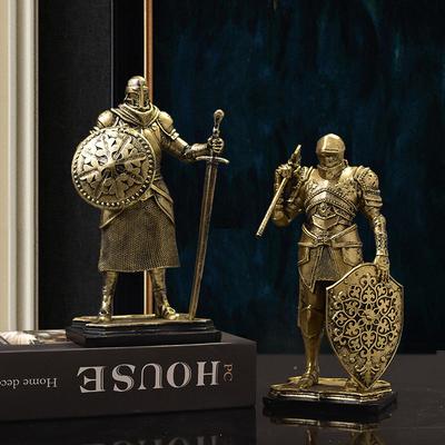 Nordic Victory Knight Creative Character Statue Luxury Crafts Home Office Ornaments Decoration Vintage Armor Knight Figurine