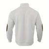 Mens Vintage-Inspired V-Neck Sweatshirt - Comfort Fit, Stand Collar, Durable for Fall/Winter