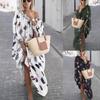 Women's Plus Size Daily Casual Open Shoulder Vintage Loose Boho Maxi Dress