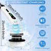 Electric Spin Scrubber Shower Scrubber with Long Handle Shower 3/6/9 Replaceable Cleaning Brush Power Scrubber 2 Speed Modes for Car Bathtub Floor