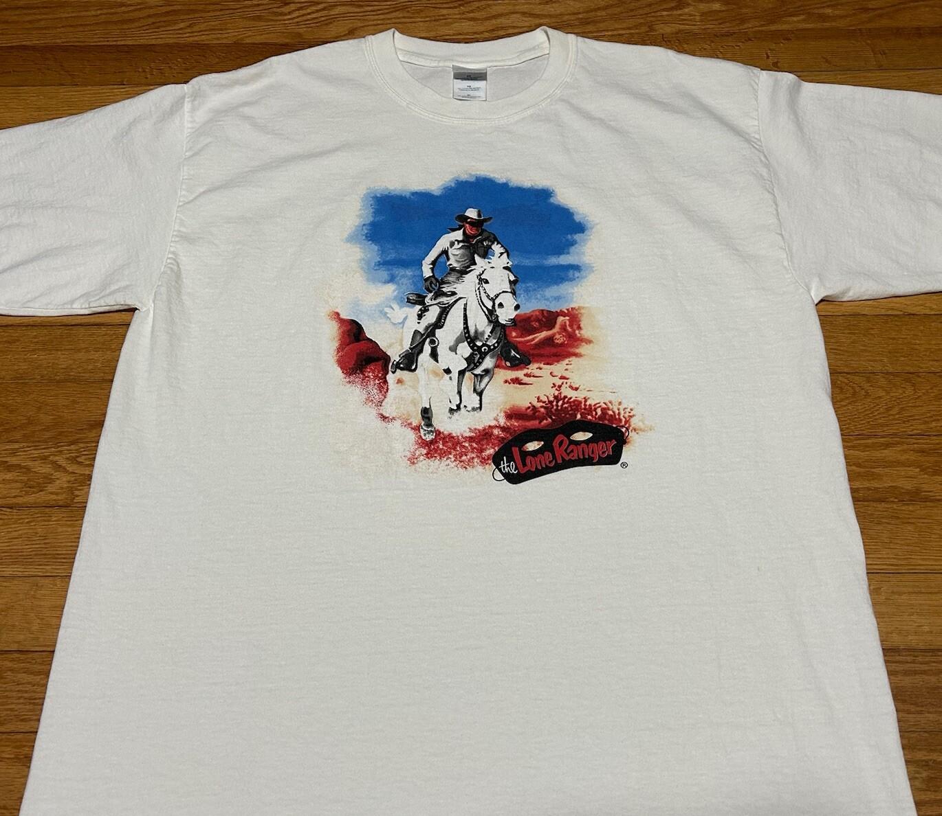 Vtg 90s The Lone Ranger Masked Man TV Promo T-Shirt Size XL XL