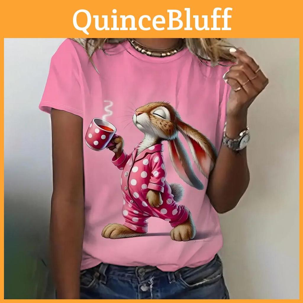 Tshirts Casual Womens Funny Summer Short Sleeve Crew Neck Tee Fashion Streetwear Female Clothing Cartoon Tshirts