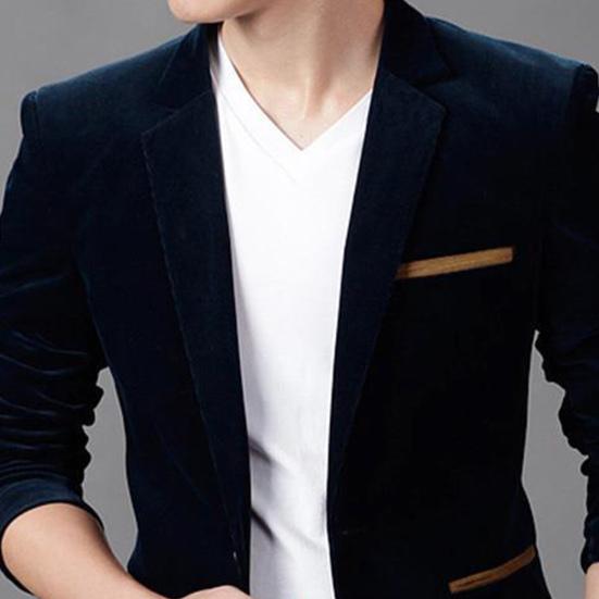 Suits Jacket Skin-friendly Long Sleeve Corduroy Men Fashion Casual Business Blazer for Autumn