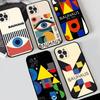 Geometric Bauhaus Art Silicone Anime Black Case For Iphone 17 Air 16 15 14 13 12 11 Pro Max Plus Basic