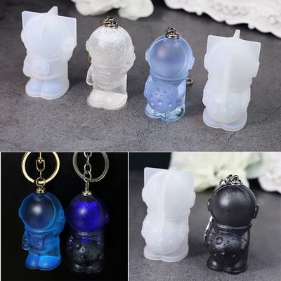 Portachiavi a Forma di Astronauta Stampo in Silicone per Colata Stampi per Astronauti Stampi per Portachiavi Per Resina Epossidica Con Foro