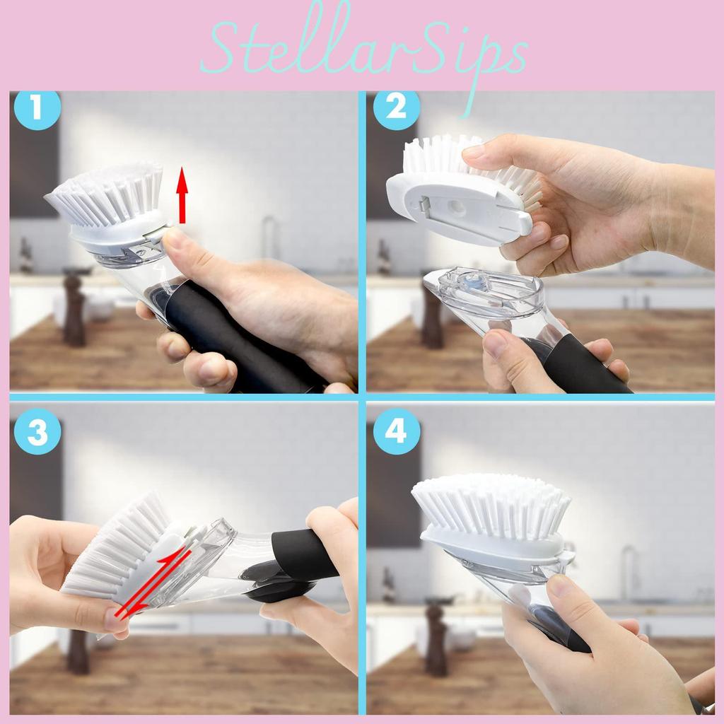 Brush Dish White Tool For Oxo Kitchen Scrubber With Easy Functionality Install